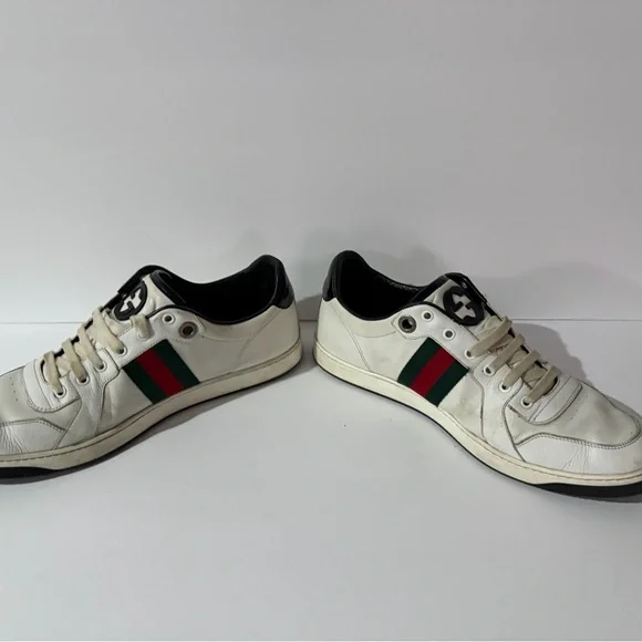 Gucci White Sneakers with Red and Green Accents US 12 - Picture 9 of 14